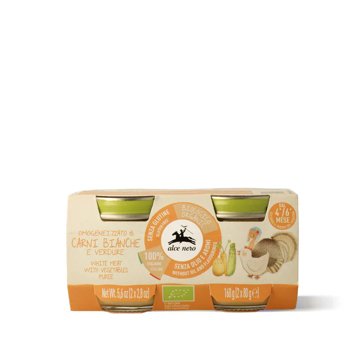 Alce Nero Omogeneizzato carni bianche e verdure 2x80g - Gustophia dispensa popolare