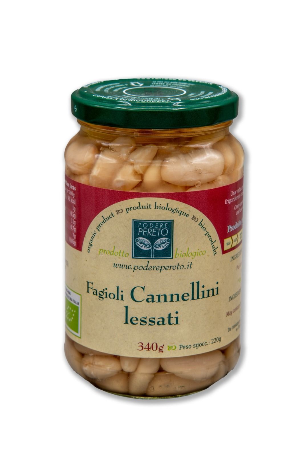 Podere Pereto Fagioli Cannellini Lessati bio 340 gr - Gustophia dispensa popolare