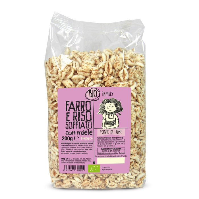 Farro e riso soffiato al cacao gr 200 BIO BAULE VOLANTE